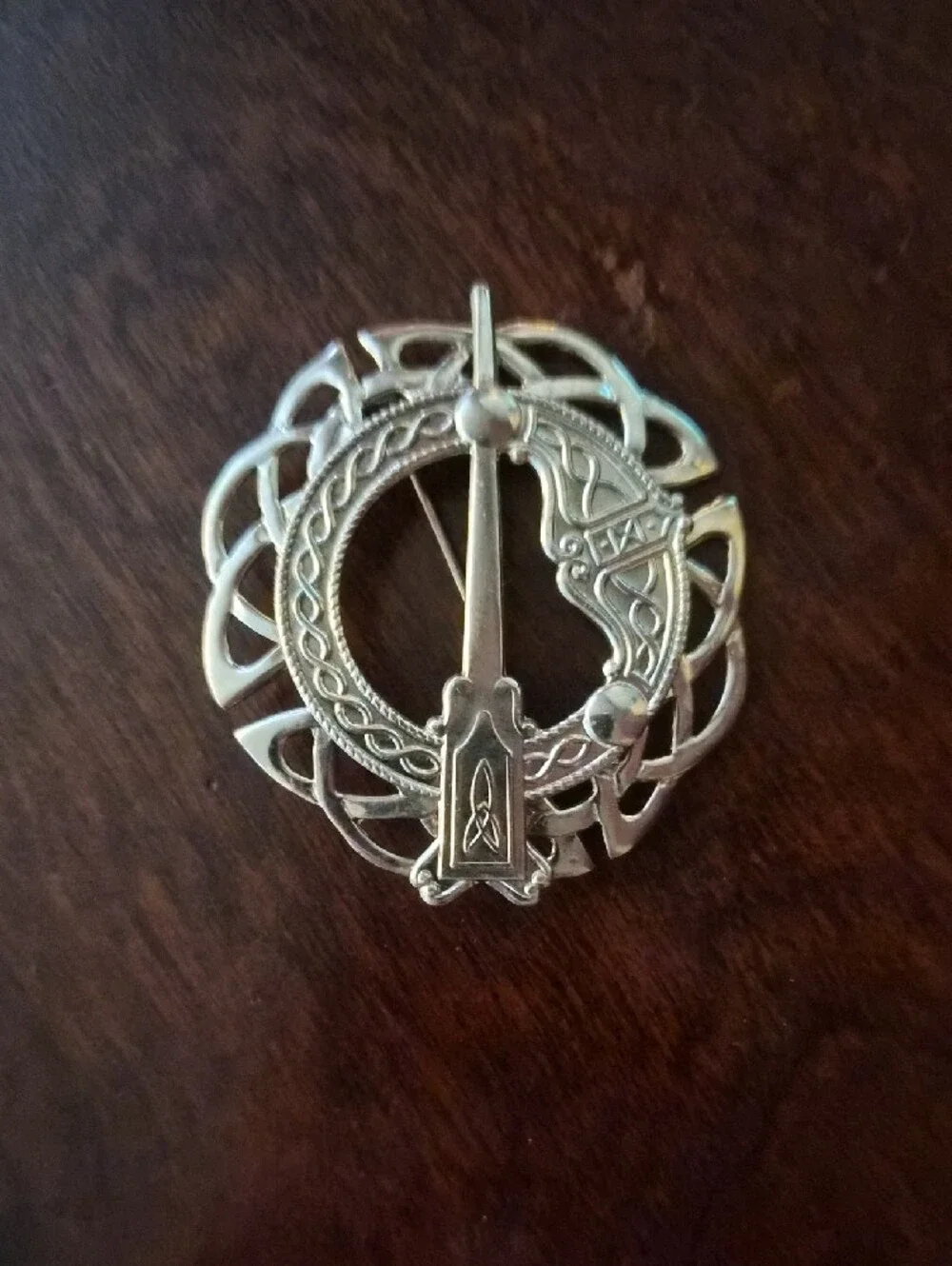Michael Goldstone Sterling Silver Celtic Knot Brooch Pendant Signed Ireland